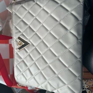 Valentino Orlandi White Quilted Crossbody Bag